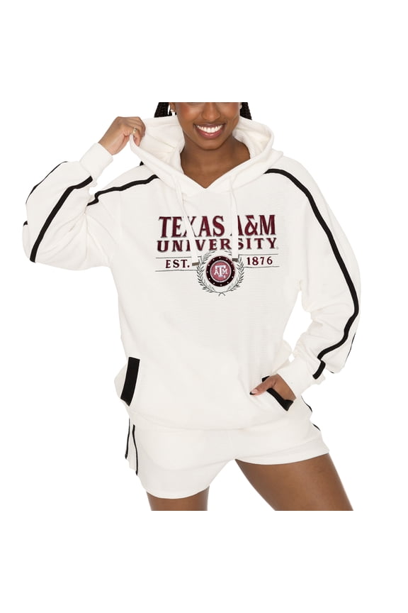 Women's Gameday Couture Cream Texas A&M Aggies Down, Set, Go Pullover Hoodie and Shorts Set