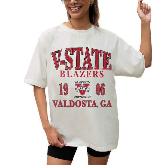Women's Gameday Couture Cream Valdosta State Blazers Unity Oversized T-Shirt