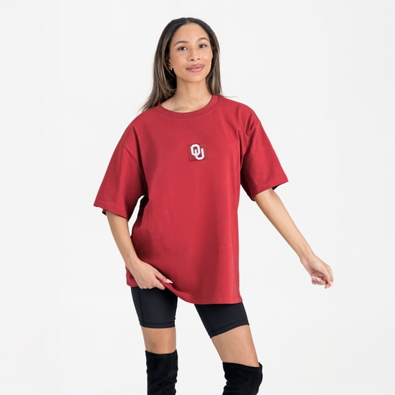 Women's Gameday Couture Crimson Oklahoma Sooners Oversized Back at Ya T-Shirt
