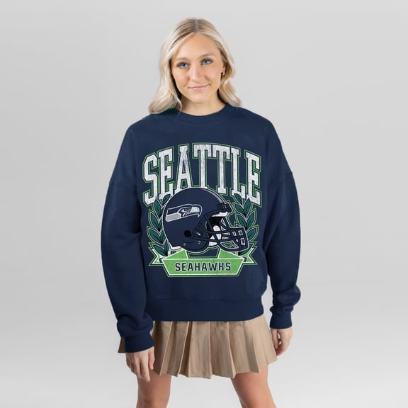 Women's Gameday Couture Deep Sea Blue Seattle Seahawks Classic Archives Premium Fleece Sweatshirt