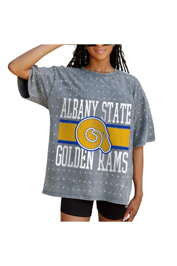 Women's Gameday Couture Gray Albany State Golden Rams On the Ball Oversized T-Shirt