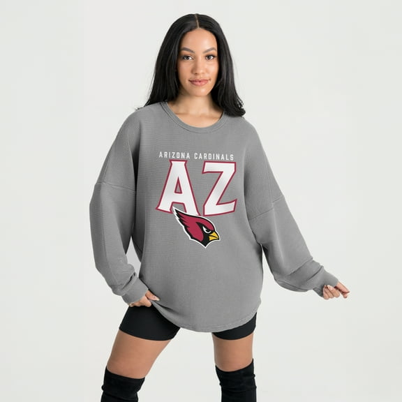 Women's Gameday Couture Gray Arizona Cardinals Oversized Pure Motion Corded Sweatshirt