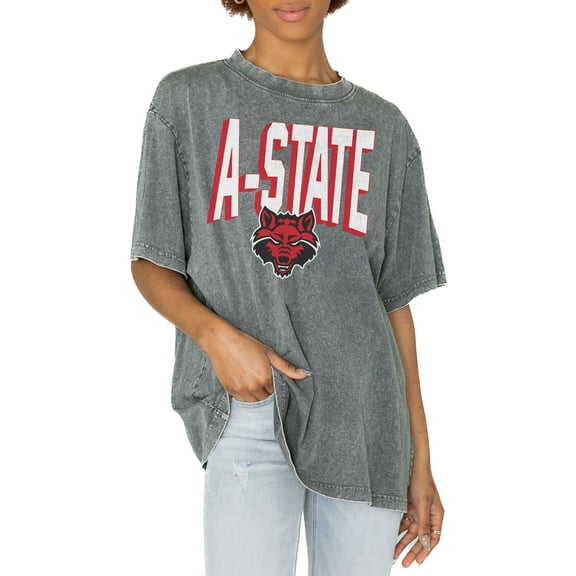 Women's Gameday Couture Gray Arkansas State Red Wolves Solid Defense Oversized T-Shirt