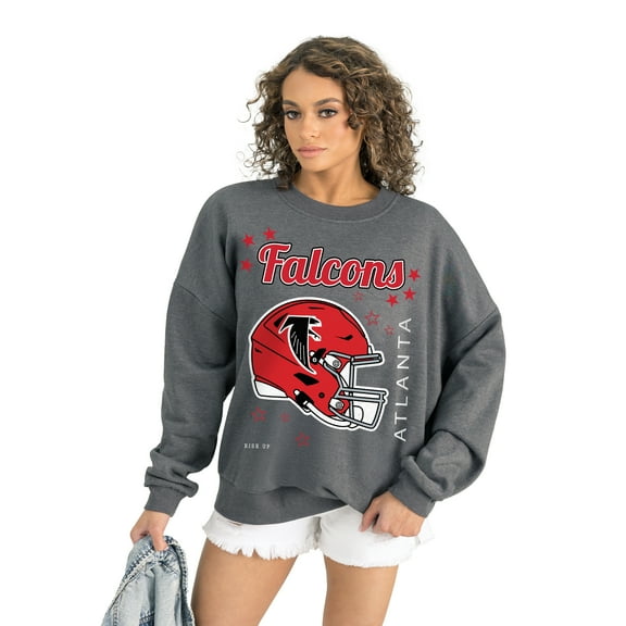 Women's Gameday Couture Gray Atlanta Falcons Ready to Rumble Premium Fleece Pullover Sweatshirt
