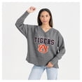 thumbnail image 1 of Women's Gameday Couture  Gray Auburn Tigers French Terry V-Neck Pullover Sweatshirt, 1 of 6