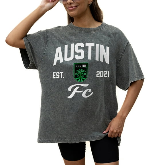 Women's Gameday Couture  Gray Austin FC Tackle Titan Oversized Snow Wash T-Shirt