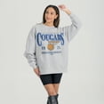 thumbnail image 1 of Women's Gameday Couture Gray BYU Cougars Basketball Premium Fleece Drop Pullover Sweatshirt, 1 of 2