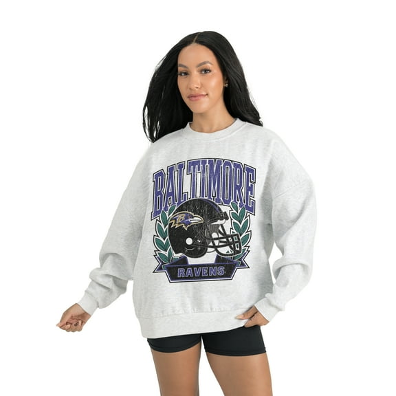 Women's Gameday Couture Gray Baltimore Ravens Heritage Premium Fleece Pullover Sweatshirt
