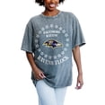 thumbnail image 1 of Women's Gameday Couture Gray Baltimore Ravens On Point Oversized Slogan T-Shirt, 1 of 2