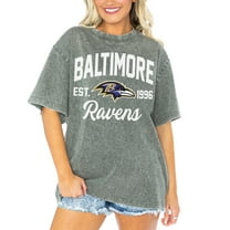 Women's Gameday Couture  Gray Baltimore Ravens Tackle Titan Boyfriend Washed T-Shirt