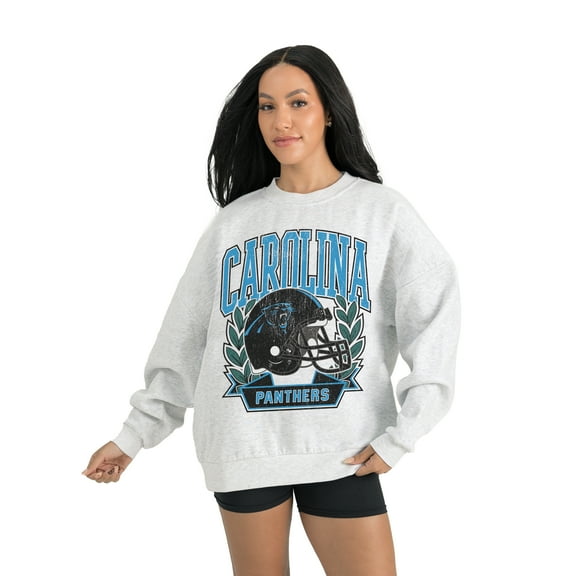 Women's Gameday Couture Gray Carolina Panthers Heritage Premium Fleece Pullover Sweatshirt