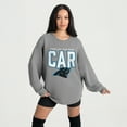 thumbnail image 1 of Women's Gameday Couture Gray Carolina Panthers Oversized Pure Motion Corded Sweatshirt, 1 of 4