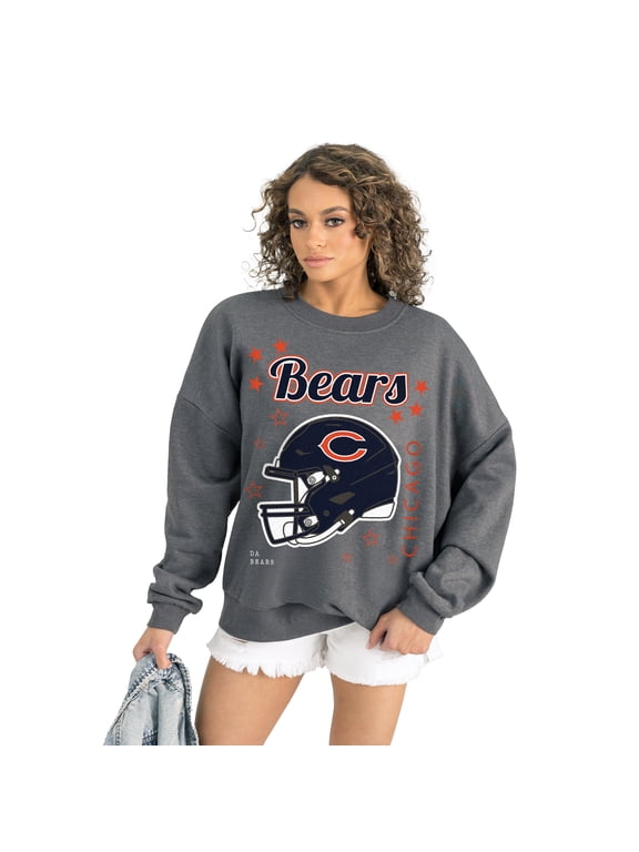 Women's Gameday Couture Gray Chicago Bears Ready to Rumble Premium Fleece Pullover Sweatshirt