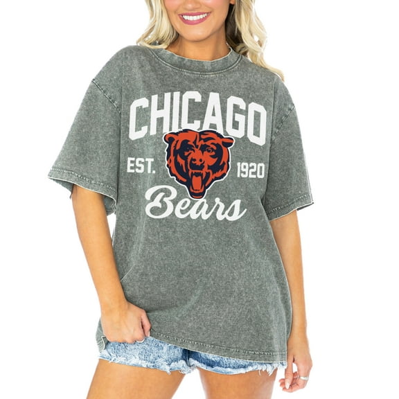 Women's Gameday Couture Gray Chicago Bears Tackle Titan Boyfriend Washed T-Shirt