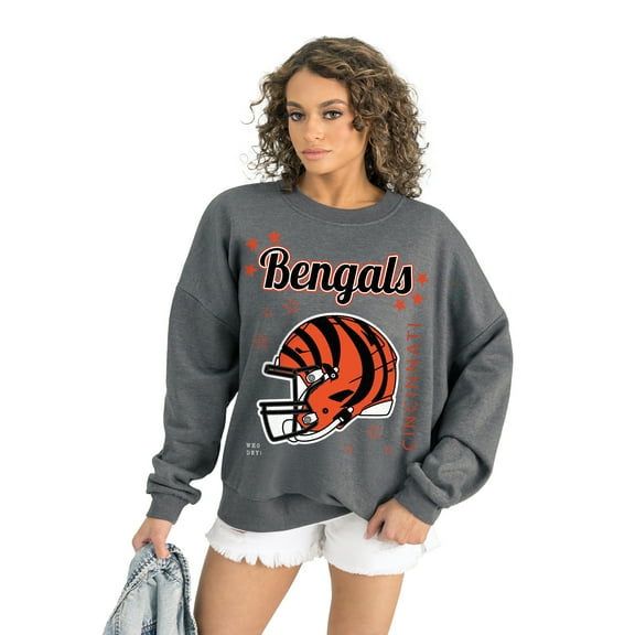 Women's Gameday Couture Gray Cincinnati Bengals Ready to Rumble Premium Fleece Pullover Sweatshirt