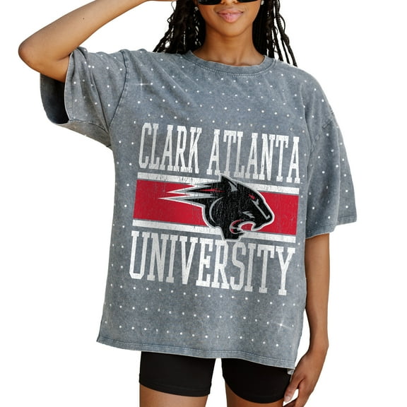 Women's Gameday Couture Gray Clark Atlanta University Panthers On the Ball Oversized T-Shirt