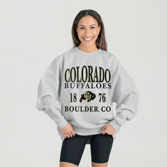 Women's Gameday Couture Gray Colorado Buffaloes Established Premium Fleece Drop Pullover Sweatshirt