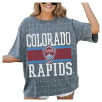 Women's-Gameday Couture  Gray Colorado Rapids Oversized Mini Rhinestone Classic T-Shirt