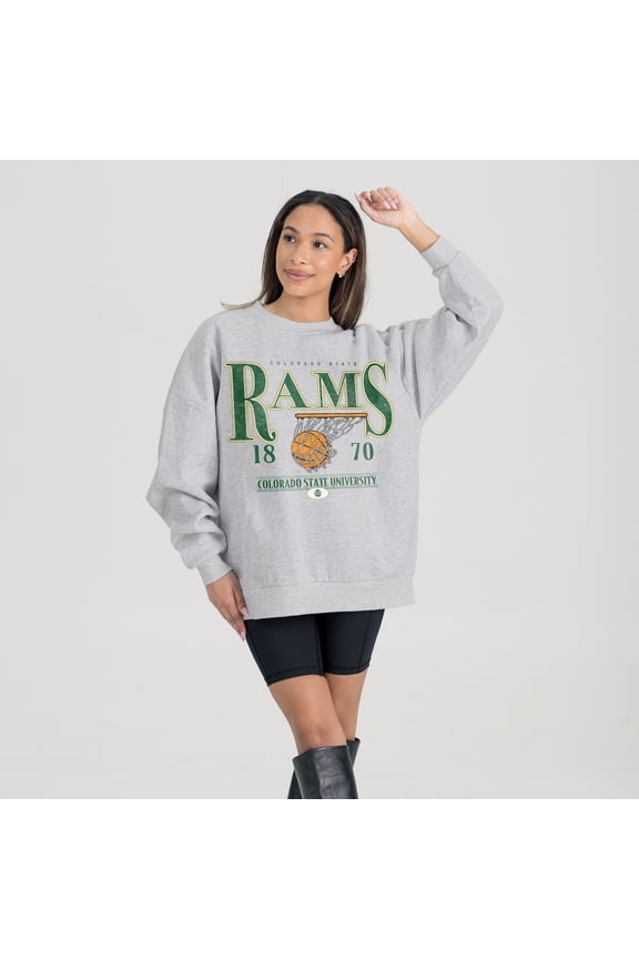 Women's Gameday Couture Gray Colorado State Rams Basketball Premium Fleece Drop Pullover Sweatshirt