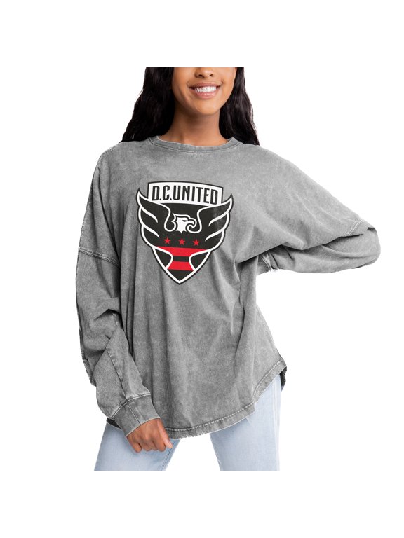 Women's Gameday Couture Gray D.C. United Faded Wash Pullover Sweatshirt