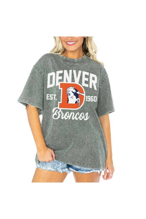 Women's Gameday Couture  Gray Denver Broncos Tackle Titan Boyfriend Washed T-Shirt
