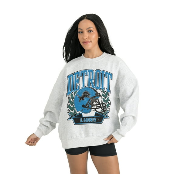 Women's Gameday Couture Gray Detroit Lions Heritage Premium Fleece Pullover Sweatshirt