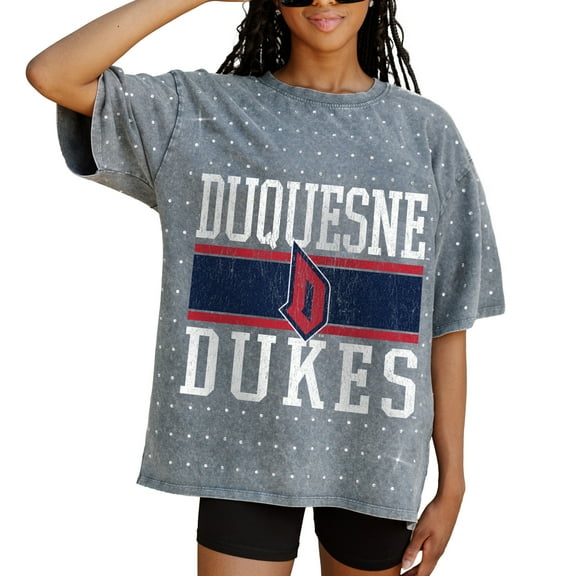 Women's Gameday Couture Gray Duquesne Dukes On the Ball Oversized T-Shirt