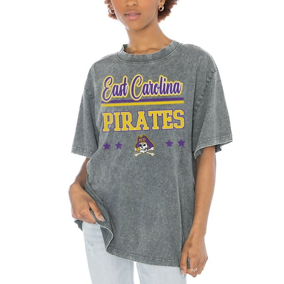Women's Gameday Couture Gray ECU Pirates Here To Play Oversized T-Shirt