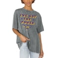 thumbnail image 1 of Women's Gameday Couture Gray ECU Pirates PoweredBy Got the Power Oversized T-Shirt, 1 of 1