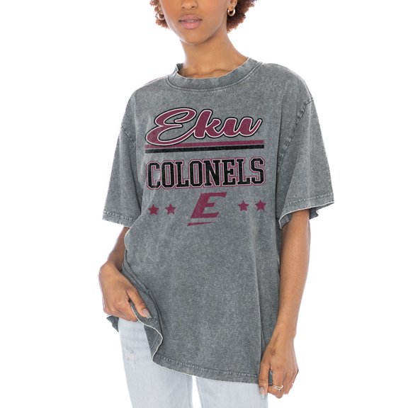 Women's Gameday Couture Gray Eastern Kentucky Colonels Here To Play Oversized T-Shirt