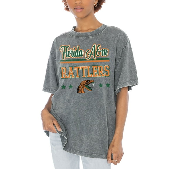 Women's Gameday Couture Gray Florida A&M Rattlers Here To Play Oversized T-Shirt