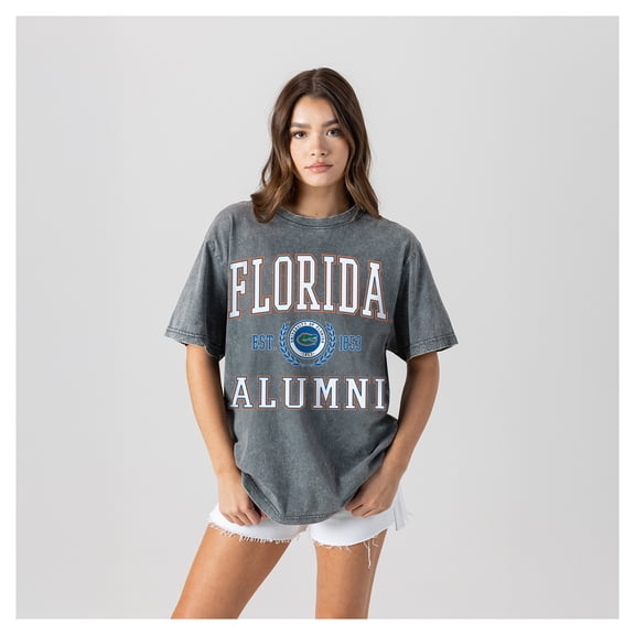 Women's Gameday Couture Gray Florida Gators Oversize Snow Washed T-Shirt