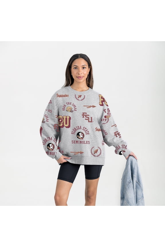 Women's Gameday Couture Gray Florida State Seminoles Always on Repeat Fleece Sweatshirt
