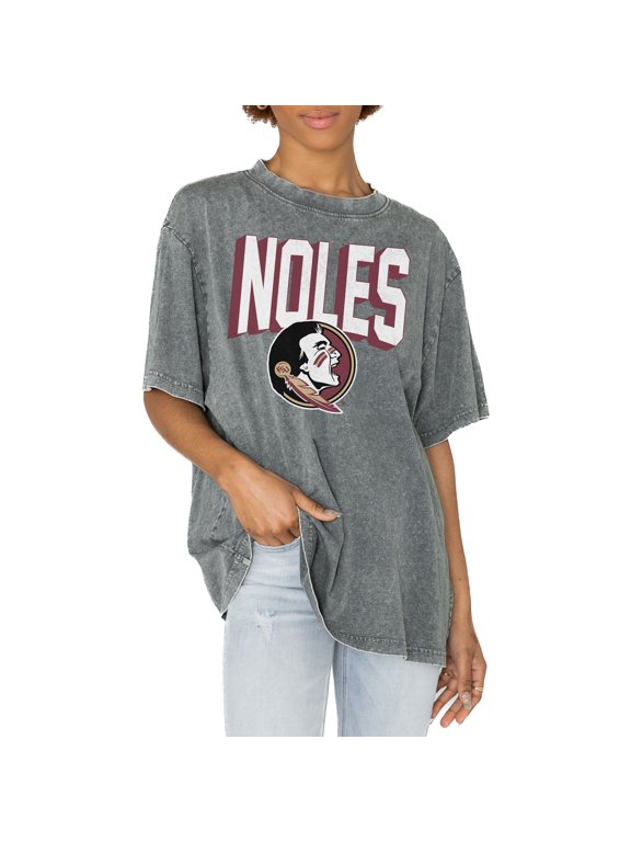 Women's Gameday Couture Gray Florida State Seminoles Solid Defense Oversized T-Shirt