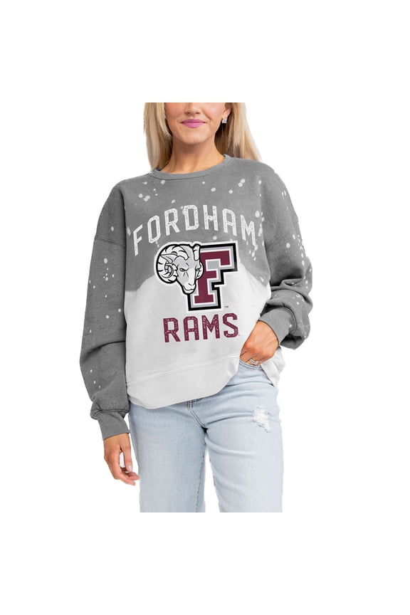 Women's Gameday Couture Gray Fordham Rams Twice As Nice Faded Crewneck Sweatshirt