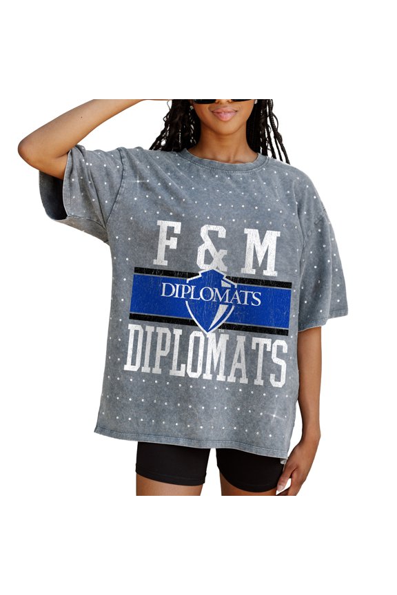 Women's Gameday Couture Gray Franklin & Marshall Diplomats On the Ball Oversized T-Shirt