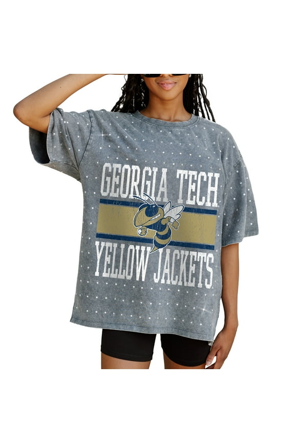Women's Gameday Couture Gray Georgia Tech Yellow Jackets On the Ball Oversized T-Shirt