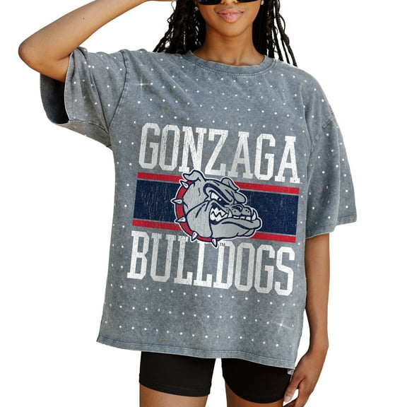 Women's Gameday Couture Gray Gonzaga Bulldogs On the Ball Oversized T-Shirt