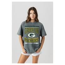 Women's Gameday Couture  Gray Green Bay Packers Oversized Classic Grind Washed T-Shirt