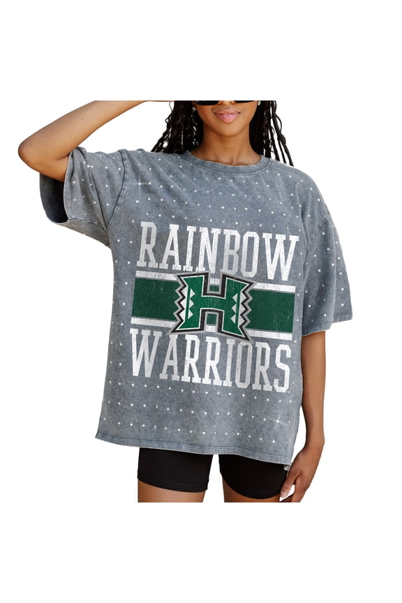 Women's Gameday Couture Gray Hawaii Rainbow Warriors On the Ball Oversized T-Shirt