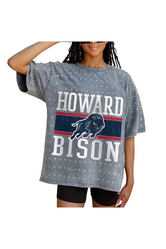 Women's Gameday Couture Gray Howard Bison On the Ball Oversized T-Shirt