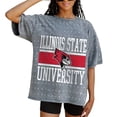 thumbnail image 1 of Women's Gameday Couture Gray Illinois State Redbirds On the Ball Oversized T-Shirt, 1 of 2