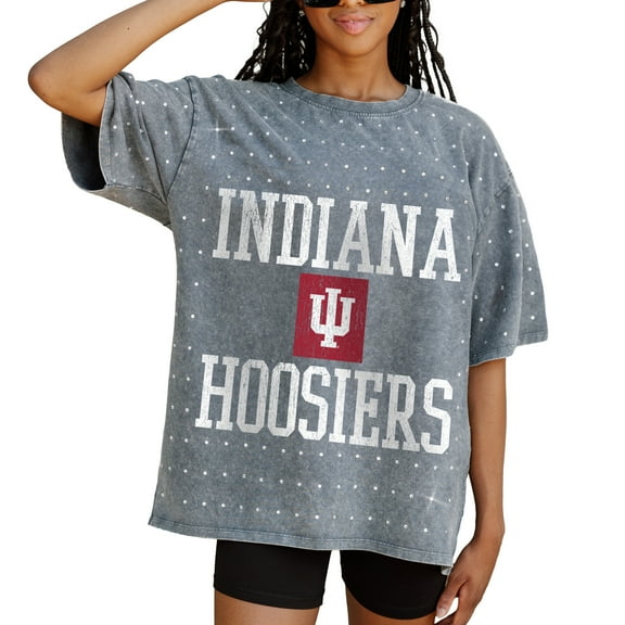 Women's Gameday Couture Gray Indiana Hoosiers On the Ball Oversized T-Shirt