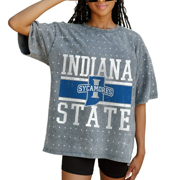 Women's Gameday Couture Gray Indiana State Sycamores On the Ball Oversized T-Shirt