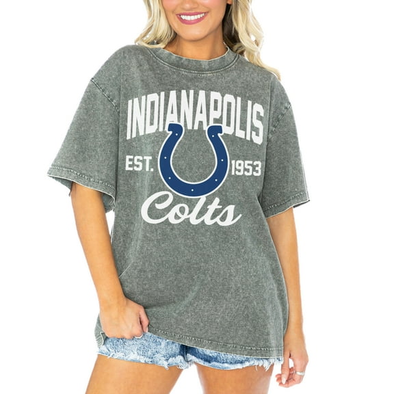 Women's Gameday Couture  Gray Indianapolis Colts Tackle Titan Boyfriend Washed T-Shirt