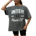 thumbnail image 1 of Women's Gameday Couture  Gray Inter Miami CF Tackle Titan Oversized Snow Wash T-Shirt, 1 of 3