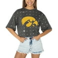 thumbnail image 1 of Women's Gameday Couture Gray Iowa Hawkeyes Go Time Rhinestone Crop T-Shirt, 1 of 3