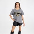 thumbnail image 1 of Women's Gameday Couture Gray Iowa Hawkeyes Iconic Edge Rhinestone V-Neck T-Shirt, 1 of 7