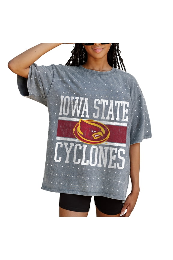 Women's Gameday Couture Gray Iowa State Cyclones On the Ball Oversized T-Shirt
