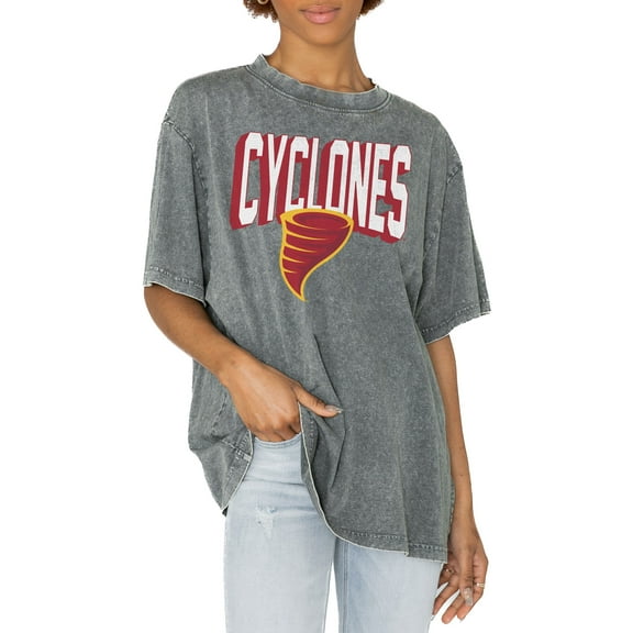 Women's Gameday Couture Gray Iowa State Cyclones Solid Defense Oversized T-Shirt